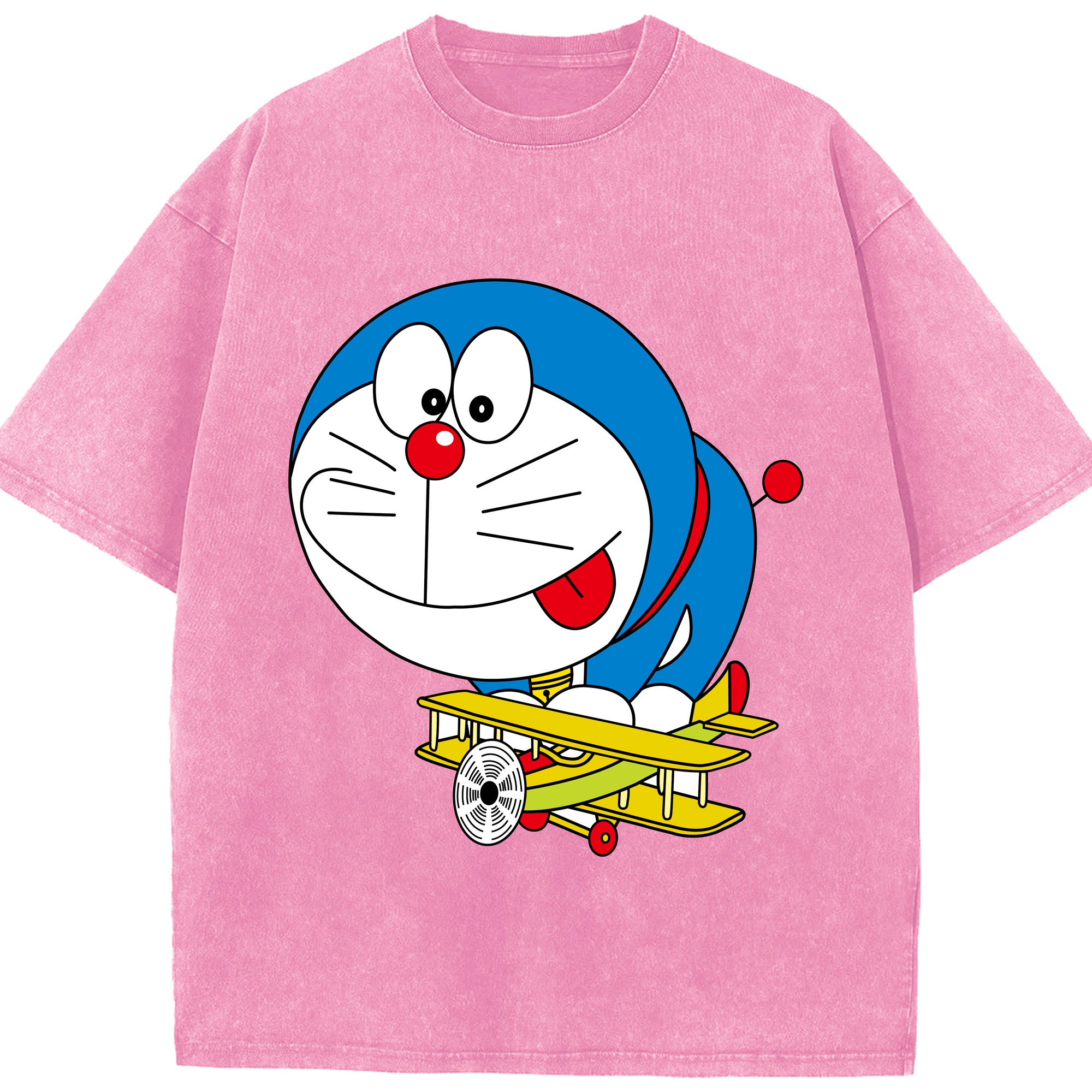 （画像用） ドラえもん Doraemon 綿100% ヴィンテージ風 半袖Tシャツ（フロントプリント）